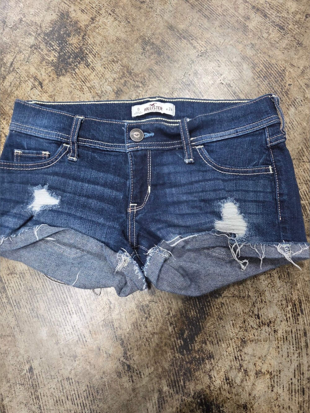 Hollister Sz 0 Denim Low Rise Shorts Y2k